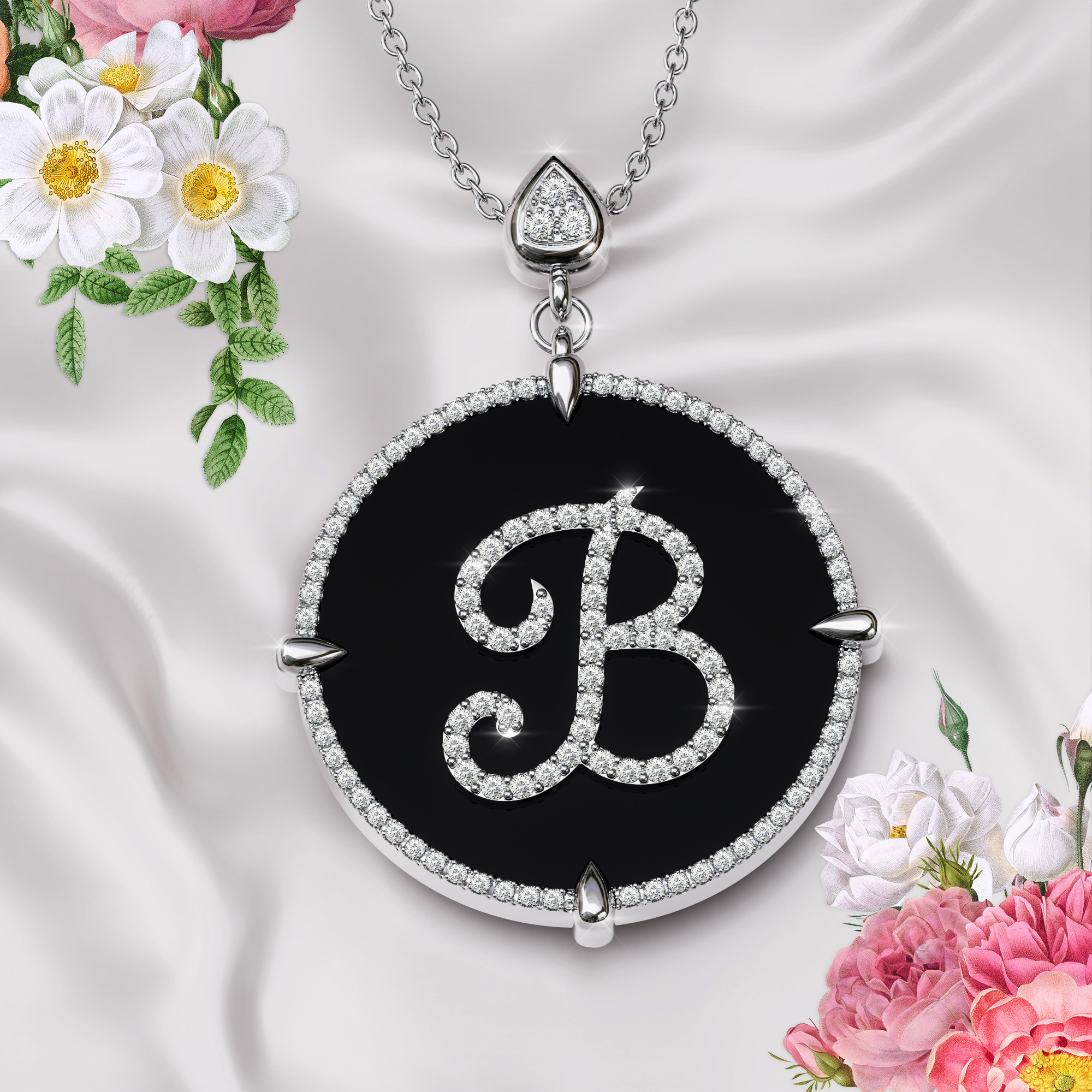 new alphabet-B-necklace-made-with--white-gold